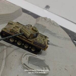 1/144 WWII German Panther Tank Model on Diorama Base